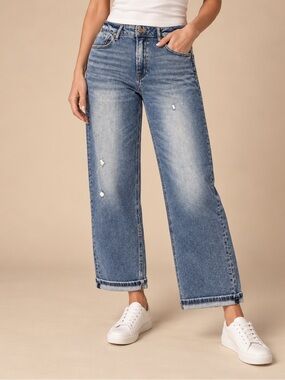 TNR Jeans Distressed Medium Wash Straight Leg Jeans Size 29